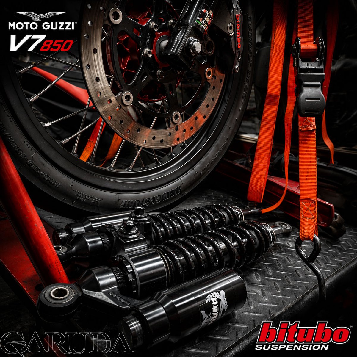 garuda_inc's tweet photo. MOTO GUZZI V7 850にbitubo製ハイエンド・リアショック[WMT22]シリーズ！

CODE:G0034WMT22V2

#bitubo
#motoguzziv7850
#モトグッチV7
#garuda https://t.co/zeCN335WW9