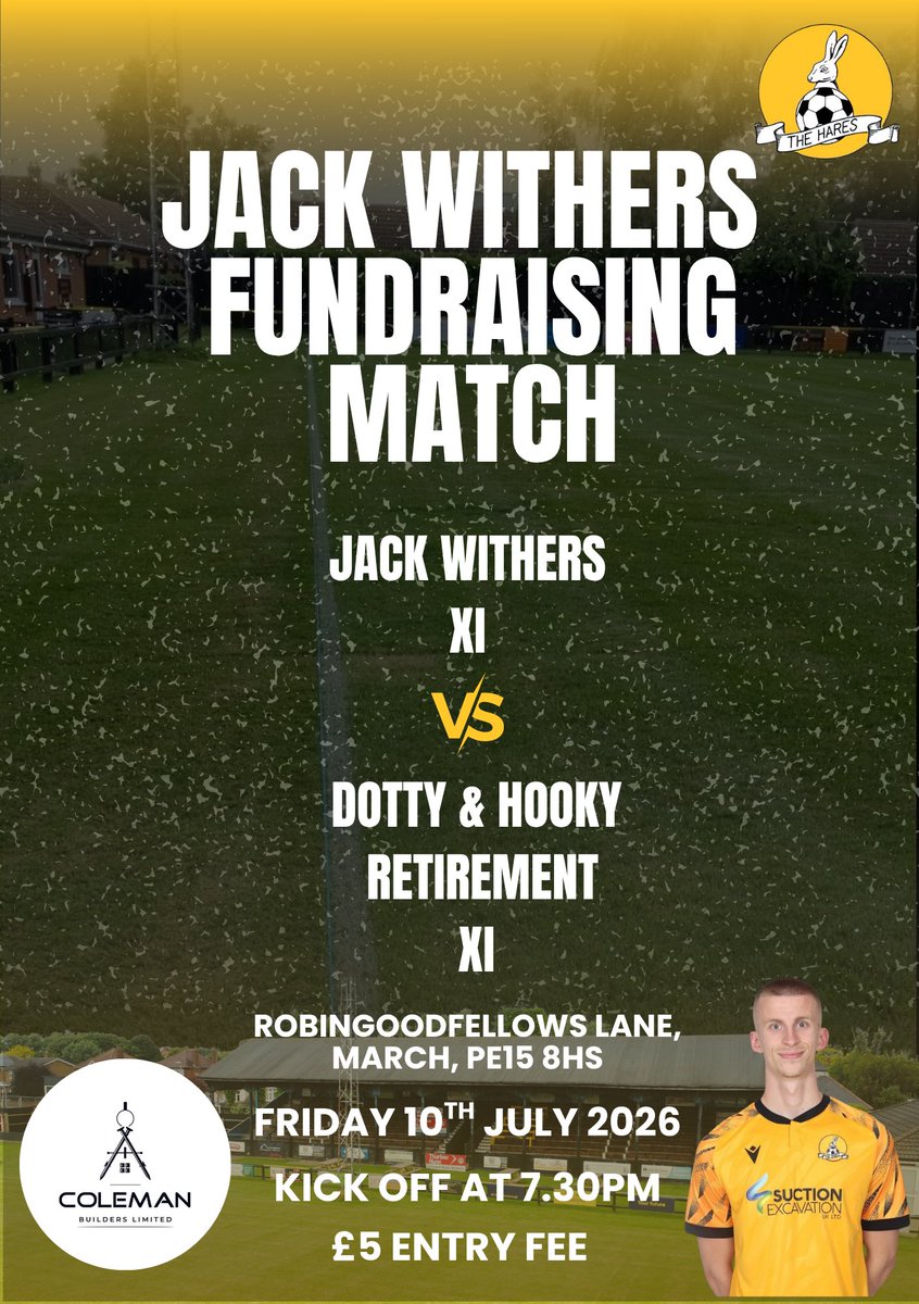 MarchTownFC's tweet photo. Tonight is the night we try and raise as much money for a real fans favourite at March Town FC 

Struggling for something to do tonight why not come a long and support Jack Withers 

https://t.co/I79q6wCEL6

#upthewithers https://t.co/LOu1n2faRA