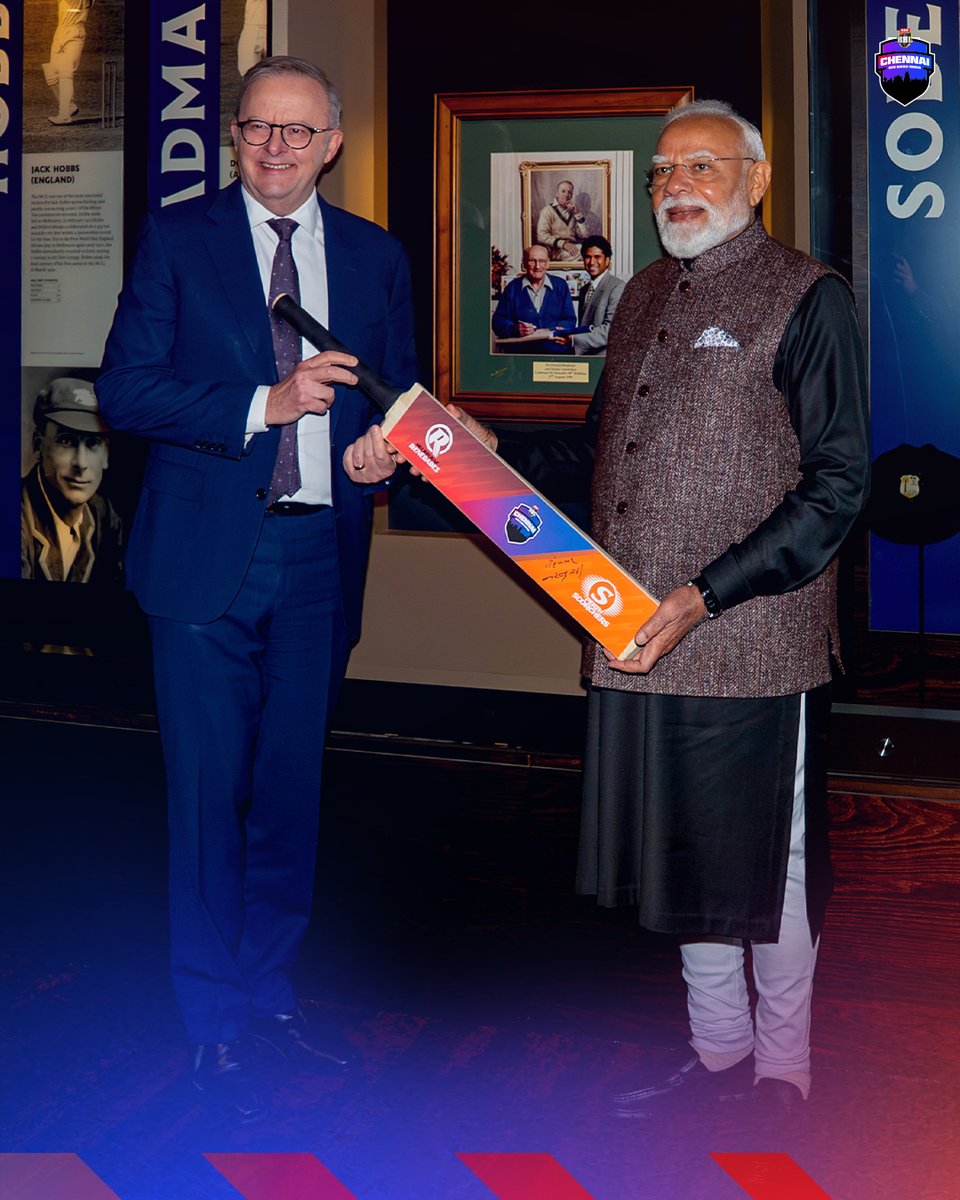 BBL's tweet photo. Next, stop:📍Chennai

A pleasure to have Australia’s and India’s Prime Ministers on hand to announce the #BBL16 opener 🇦🇺🇮🇳 https://t.co/9Q6tlLMvrf