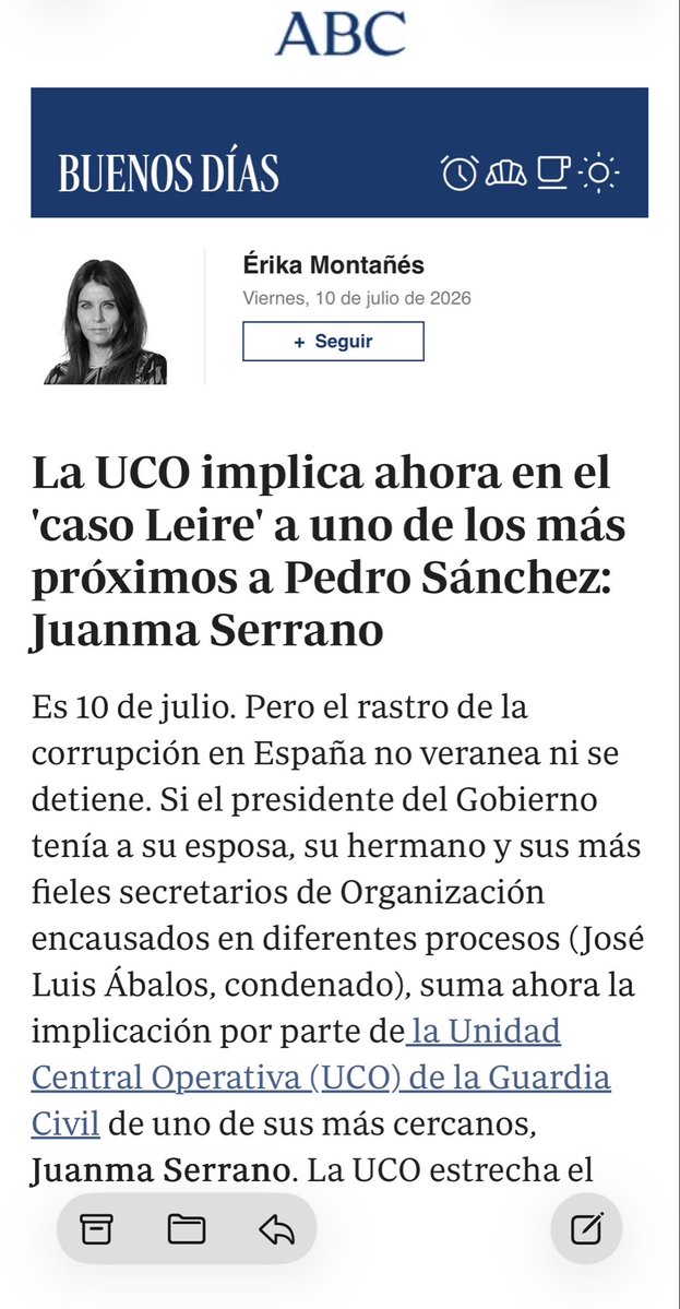 maxpradera's tweet photo. 1/6 Hoy en "Manuales de Periodismo Objetivo", analizamos la newsletter de ABC. Porque poner un titular aséptico está sobrevalorado. ¿Para qué contar un hecho si puedes dirigir la orquesta de la indignación desde la primera palabra? Vamos a desgranar este bombón. 🍬👇 https://t.co/ceH1QG1EM3