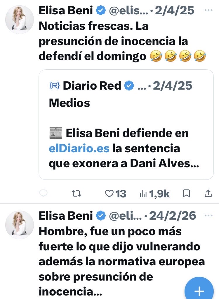 Unomasysumando's tweet photo. @OndaCero_es La que se desgañitó con la presunción de inocencia del novio de Ayuso, y otros…
Ahora, condena con un informe policial y en una fase de instrucción a todo un Gobierno. https://t.co/3Wc17SZbYb