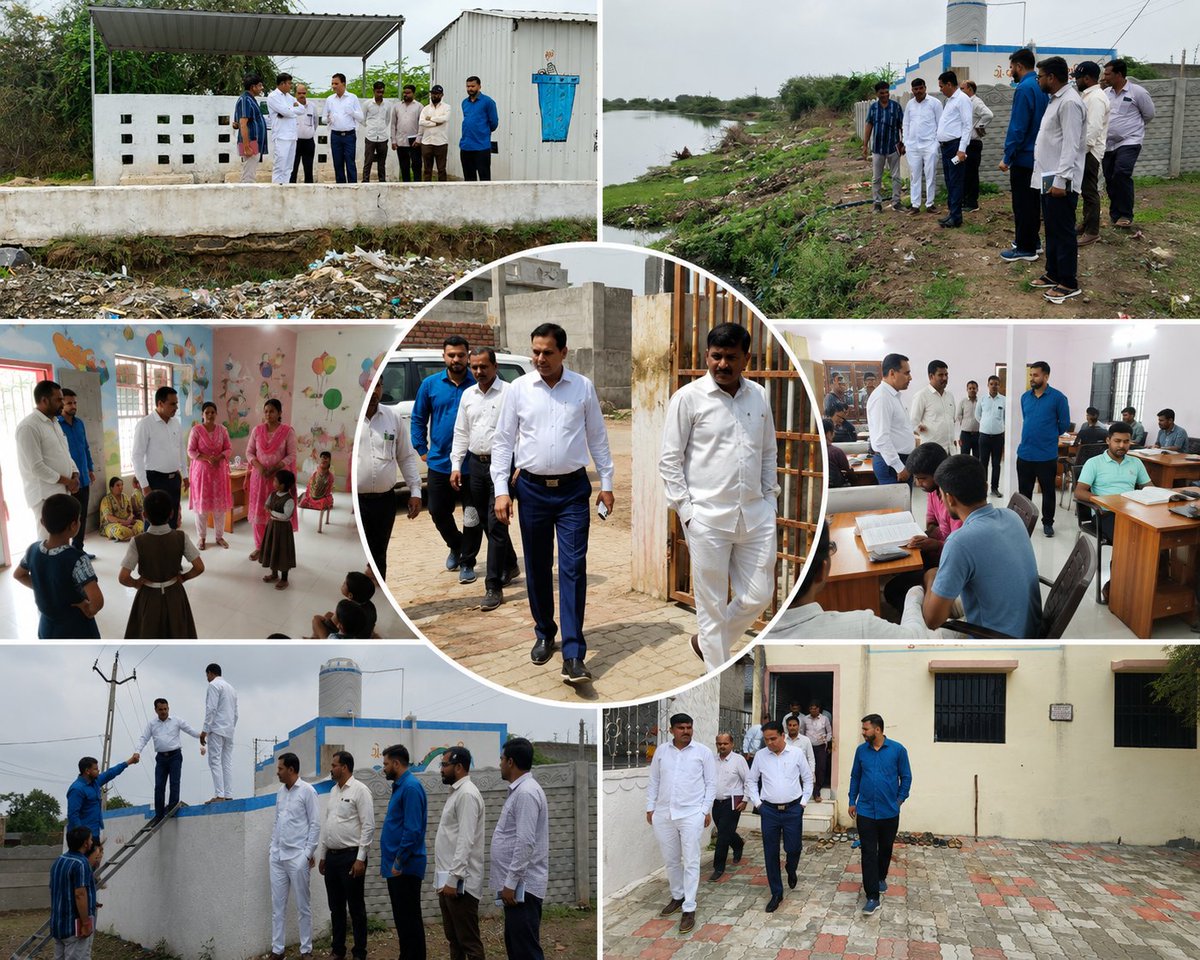 DDOBOTAD's tweet photo. વિકાસ ના કર્યો ને વેગ આપવા ઉમરાળા ગ્રામ પંચાયત મુલાકાત દરમિયાન પ્રાથમિક શાળા, આંગણવાડી,સેગ્રીગેશન શેડ, ગ્રે વોટર ટ્રેટમેન્ટ  યુનિટ તેમજ અન્ય વિકાસના કામોની નિરીક્ષણ કરિ જરૂરી માર્ગદર્શન પાઠવ્યું.
@CMOGuj @GujPRHDept @GujDCoffice @Rivaba_bjp https://t.co/qiMEfmDd26