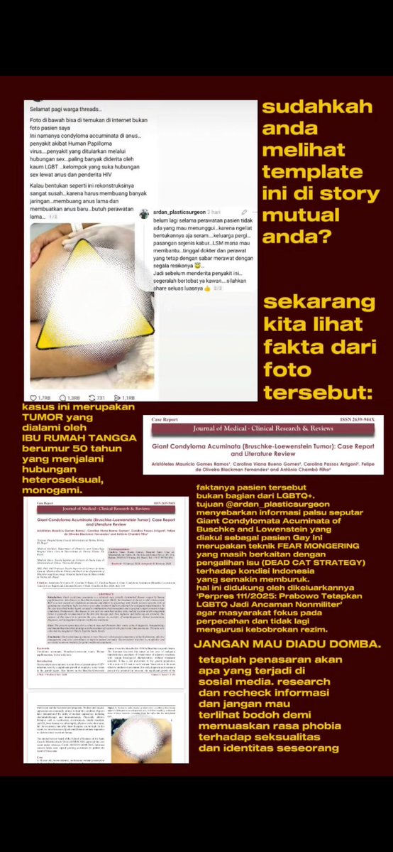 pinkairyy's tweet photo. @yappingfess since poto gw kepake, nitip info tambahan: wanita di kasus gak punya HIV. itu TUMOR. dia udah 10 tahun gak berhubungan segsual. 

gak semua gay melakukan anak seks. dan gak semua orang yang seksualitasnya LGBTQ melakukan seks. 

i made this template di @pinkairyy on ig https://t.co/FFYdvKdMJm