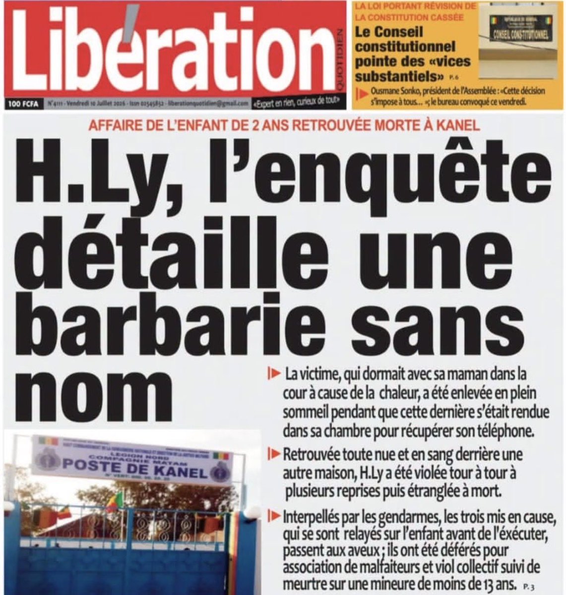 CollFemSn's tweet photo. TW féminicide à Kanel 

H. Ly avait 2 ans 

 C’est le deuxième féminicide en seulement deux jours. https://t.co/nbFIqhYhk7