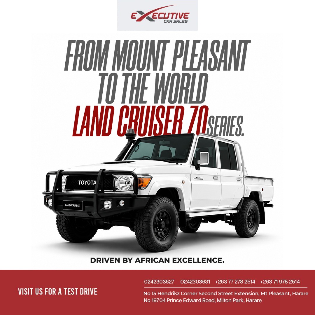 ExecutiveCarZim's tweet photo. The Toyota Land Cruiser 70 Series combines legendary durability, unmatched reliability, and exceptional performance.
Visit Executive Car Sales today and experience it for yourself.
#EXECUTIVECARSALES #holidayadventures #OffRoadReady #SUVLife #TestDrive #esteemedbrands https://t.co/hge5s1lvIN