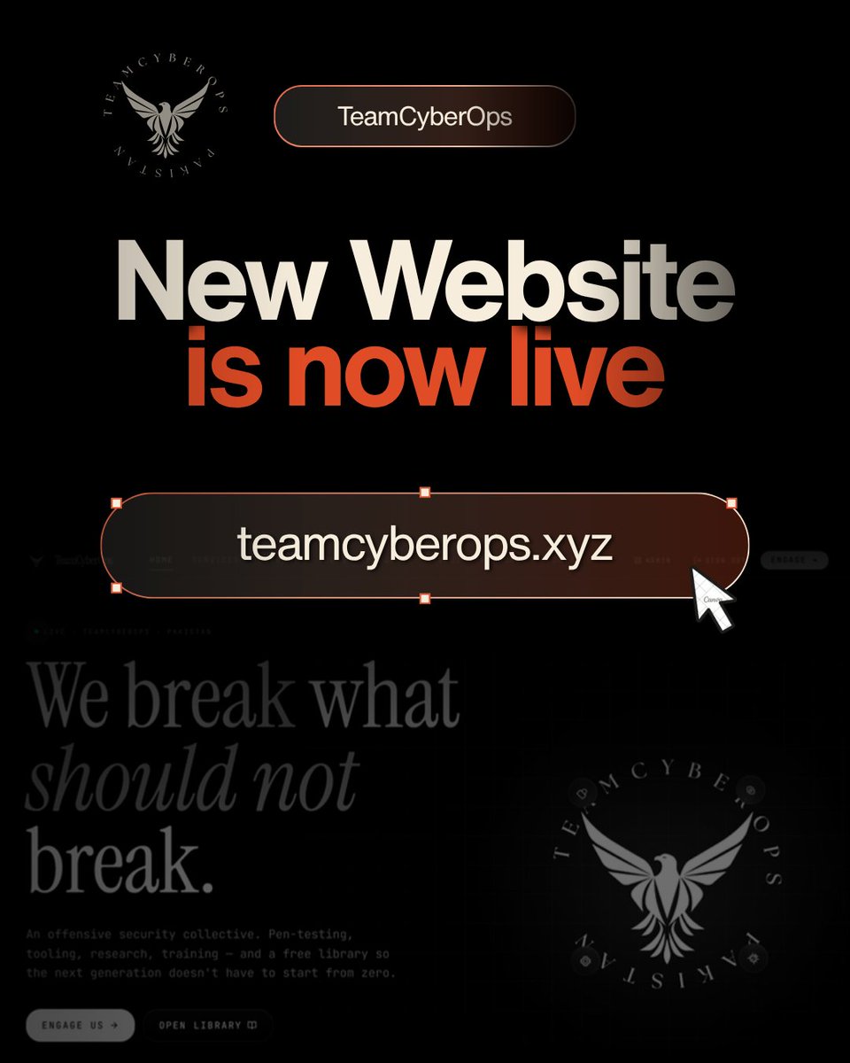cyberops_r00t's tweet photo. Announcing the Official Launch of the TeamCyberOps Digital Platform.
We are pleased to announce the formal launch of our new digital corporate headquarters:
🌐 https://t.co/P4floHEtpL
#TeamCyberOps #CyberSecurity #InformationSecurity #EnterpriseSecurity #VDP #r00t https://t.co/kPbsl5iugb