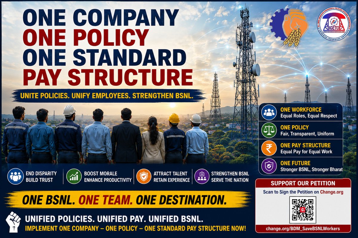 pavanakhand's tweet photo. BSNL Executives have consistently delivered under challenging circumstances. We hope this long-pending HR issue receives timely attention.

@PMOIndia @DoT_India @BSNLCorporate

#ImplementE2E3Scales #JusticeForBSNLExecutives https://t.co/TK9tU7aIfa