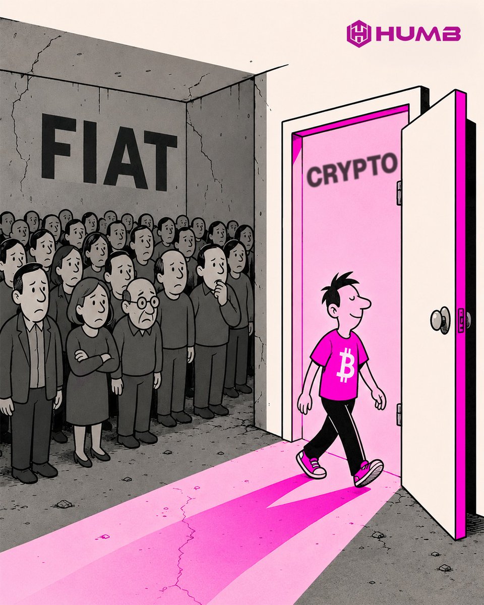 humbexchange's tweet photo. While the crowd follows the old system, a new generation is moving toward financial freedom.

Fiat built the past.
Crypto is building the future.
This is not just about leaving one side behind - it is about choosing a world with more access, more innovation, and more real utility.

At HUMB Exchange, we believe the future of digital assets is not only colorful, fast, and global - it is also purpose-driven, especially where blockchain meets healthcare innovation.
The door is open
The future is waiting.

Disclaimer: This content is for educational and brand awareness purposes only. It is not financial advice.

#HUMBExchange #CryptoTrading #CryptoEducation #DigitalAssets #Blockchain #Web3 #HUMB #HealthcareCrypto #UtilityTokens #FutureOfFinance #TradeWithPurpose #CryptoCommunity