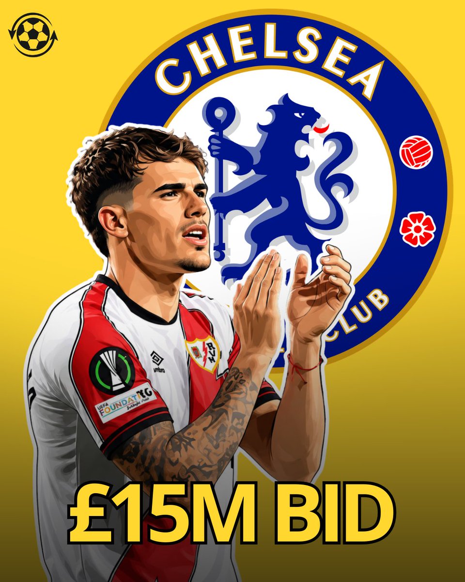 DeadlineDayLive's tweet photo. 🚨 Chelsea have submitted a second bid worth around £15M for Rayo Vallecano left-back Pep Chavarría.

The Blues have already agreed personal terms with the player as they look to strengthen their defence.

Rayo Vallecano are standing firm and want Chelsea to trigger Chavarría's full £21M release clause.

(Source: @siphillipssport)