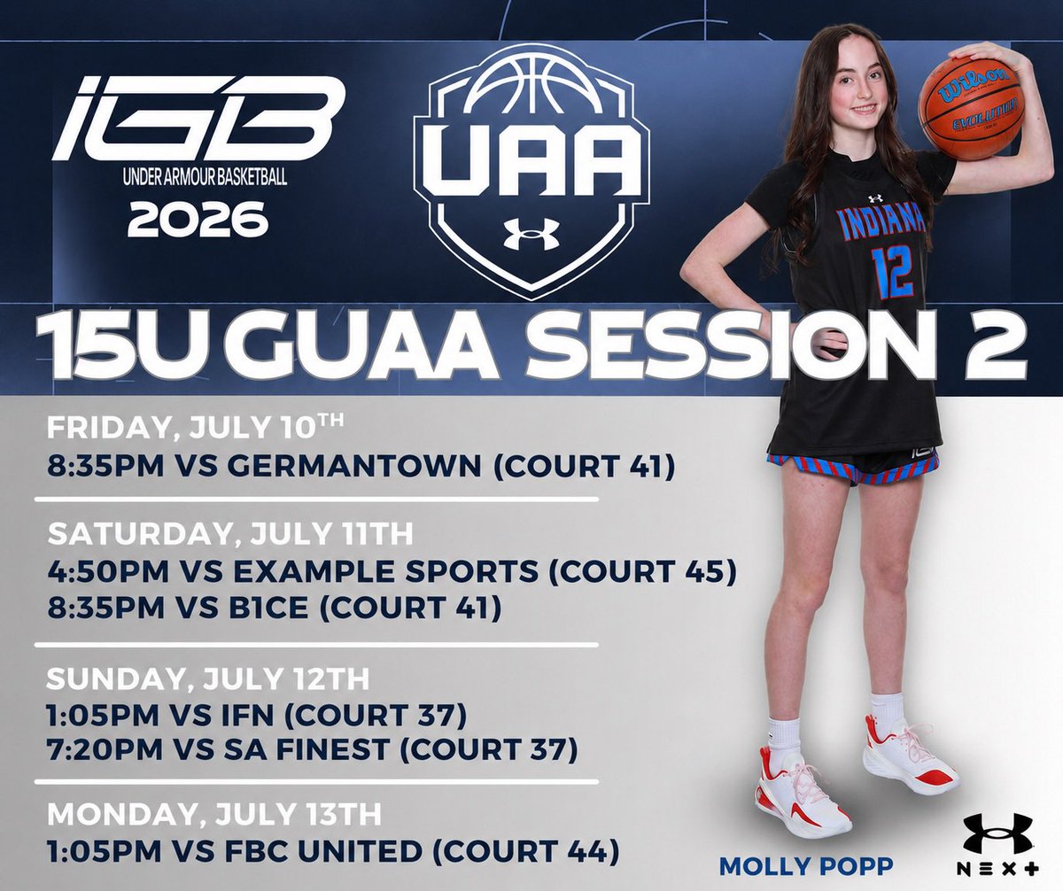 Molly_Popp2030's tweet photo. @ZagWBB Would love for you to watch us play in Louisville! https://t.co/aigEKutUT2