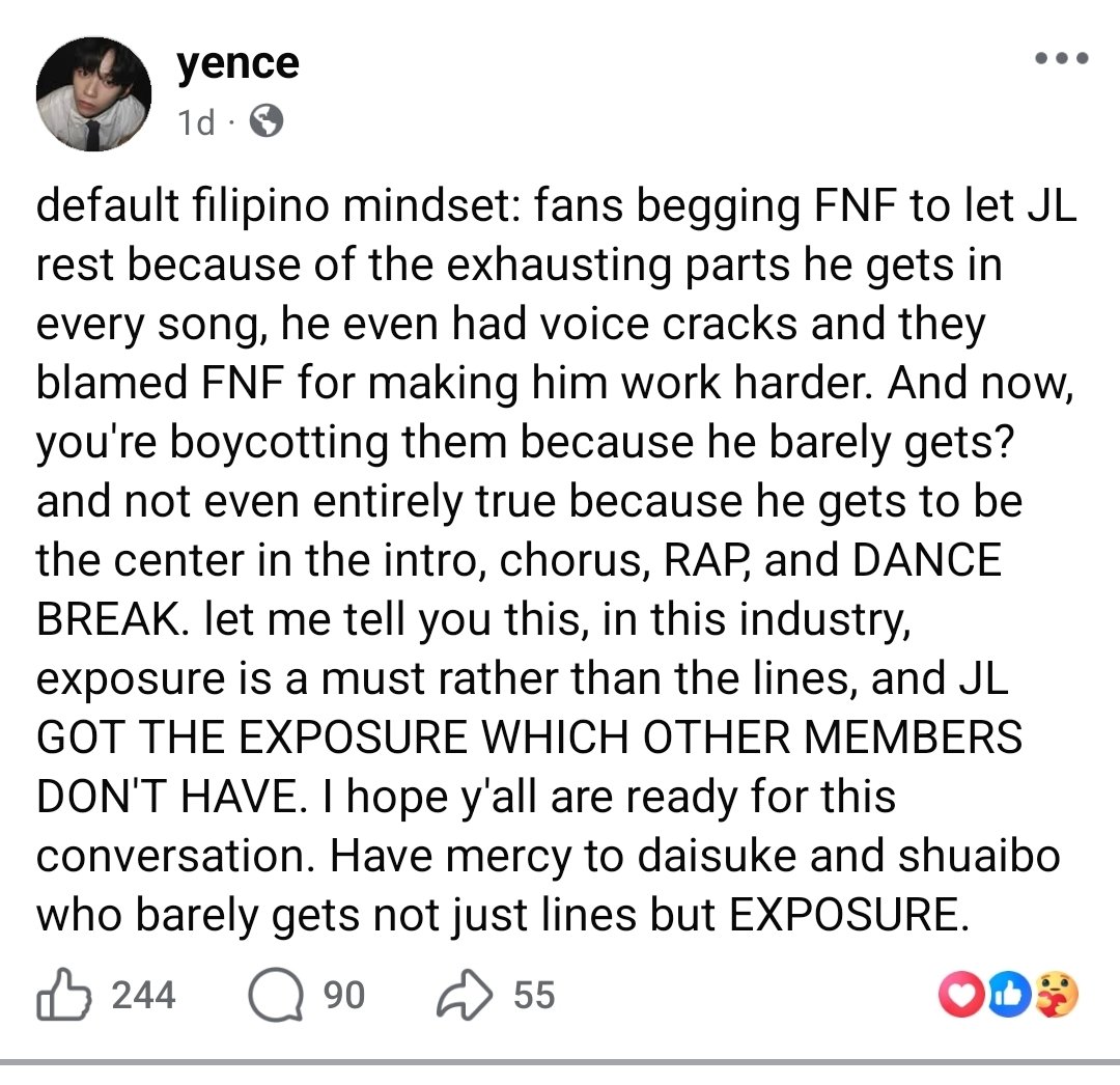 alwayswithchi's tweet photo. Hello. It's not just about JL. We're also boycotting this comeback because we want justice for Dai² and Bobo too. Hindi kami bare minimum enjoyers. Pare-pareho namang maliit ang lines nilang tatlo, and honestly, maririnig ba talaga sila sa Spotify, yung dance break ni JL+ https://t.co/aiTiPWg9OW