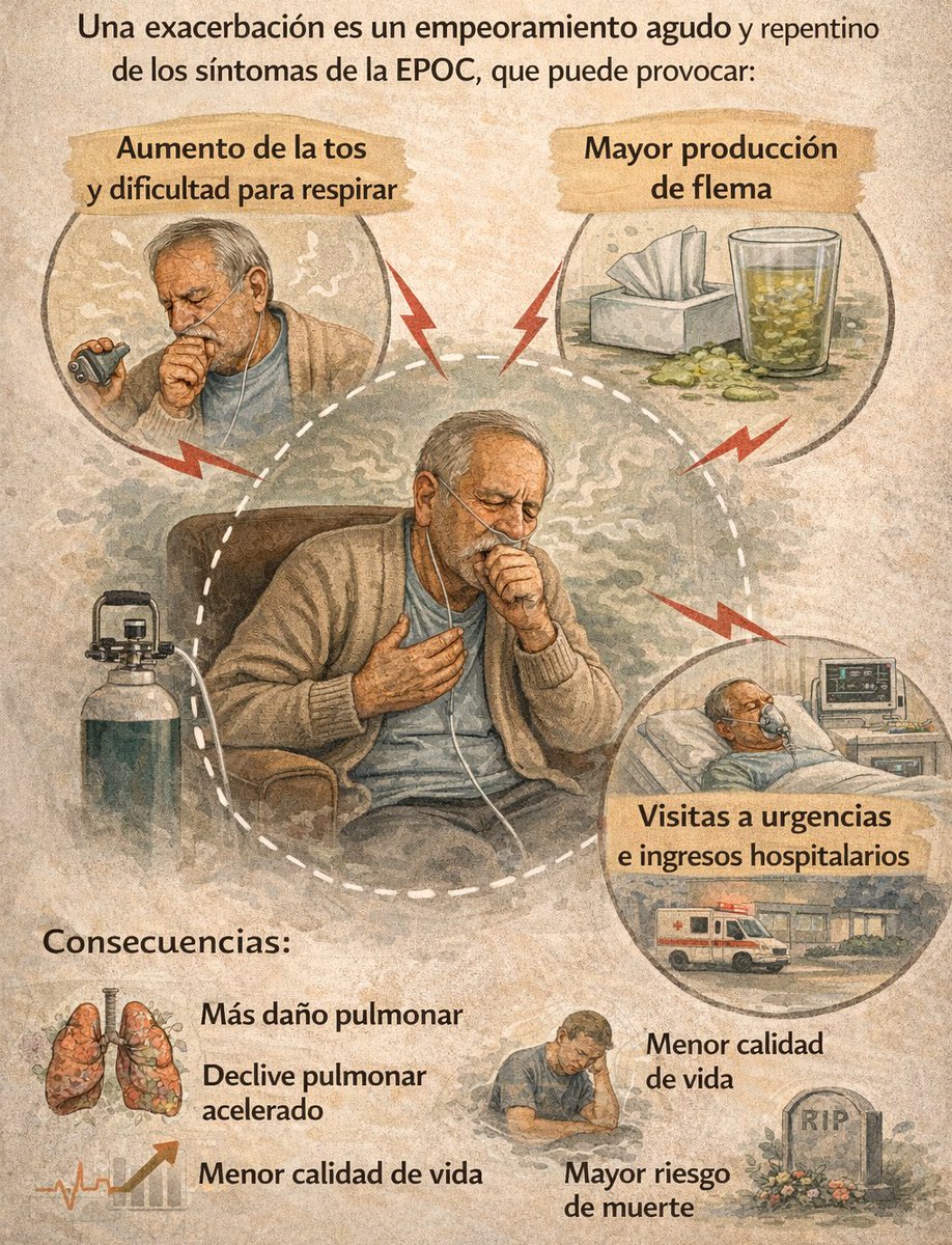 apepoc_es's tweet photo. Las exacerbaciones por #EPOC no son simples episodios ocasionales. Cada hospitalización supone un enorme desgaste físico y emocional para pacientes y familias. Por eso necesitamos un enfoque más preventivo. #LaEPOCMiraAlFuturo @sanidadgob #SanidadPública #respirasano https://t.co/5XXkfQlqfD