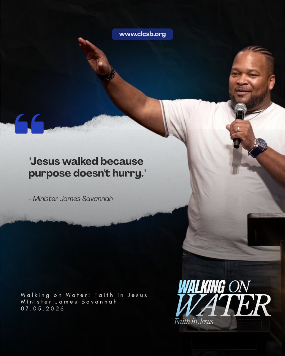 clc_sb's tweet photo. "Jesus walked because purpose doesn't hurry." β Minister James Savannah
Jesus never rushed, He walked with purpose and trusted the Father's timing. Don't let the world's pace determine your steps.
#WalkingOnWater #FaithInJesus #CLCSB #CLC https://t.co/m23vXIAWeT