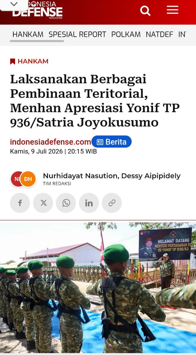 MawarDewi77's tweet photo. Hebat, Kemhan dan TNI mengerjakan perencanaan matang dan latihan berkesinambungan untuk menghadapi berbagai ancaman.Memastikan NKRI Tangguh https://t.co/1oNd5KhTzH