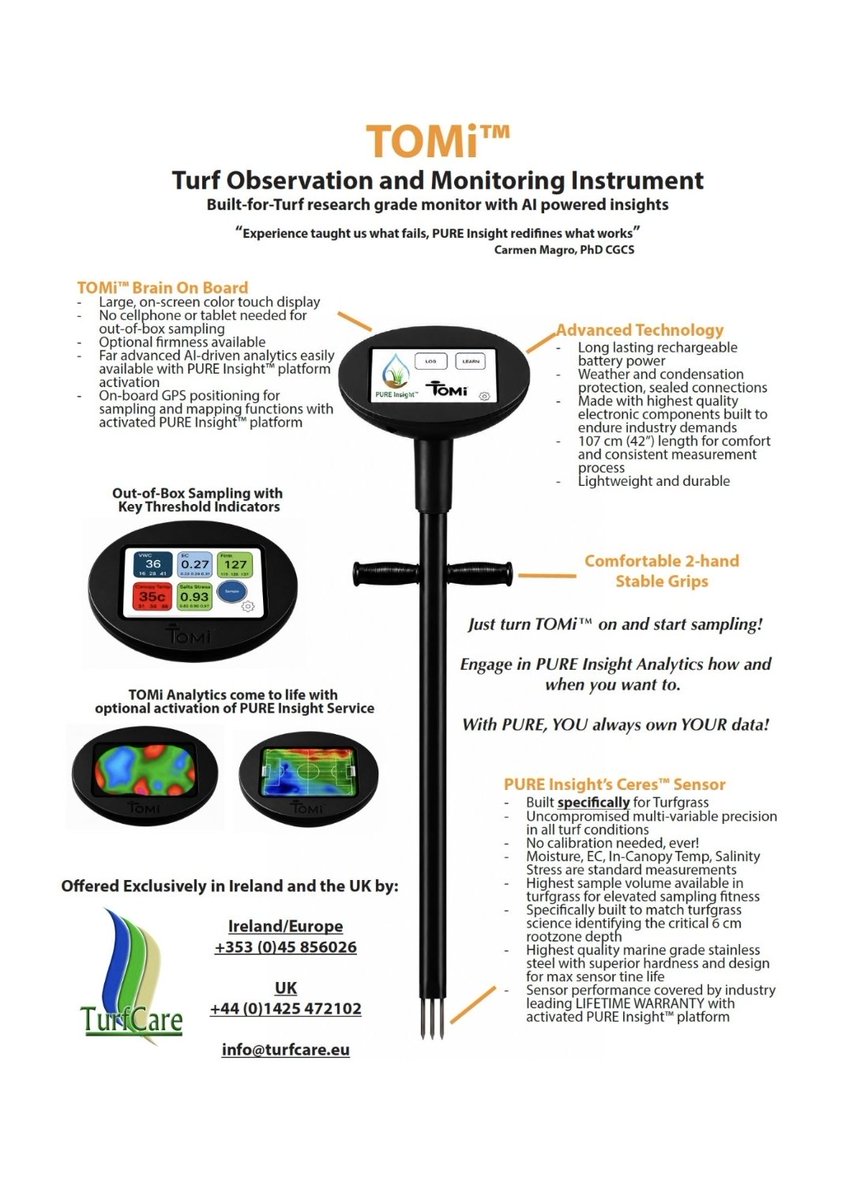 turfcare1's tweet photo. TOMi™ is launching this July with four exclusive events.
28 July – Ascot Racecourse
29 July – Royal Burgess
30 July – Palmerstown
31 July – The Belfry
Join us to see how TOMi™ is transforming turf observation and monitoring with cutting edge technology and AI-powered insights https://t.co/C8mrMocYC3