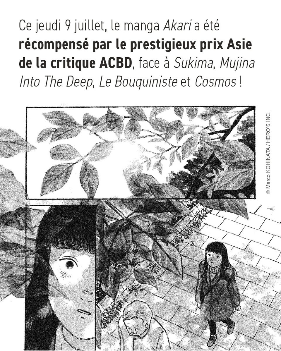 lezardnoir's tweet photo. Notre très beau one shot « Akari », de @MARU_CO_415 , vient de remporter le Prix Asie de l'@AssoACBD 2026, délivré lors de la Japan Expo. Ce roman graphique intimiste et poétique valorise le goût du travail manuel et artistique. #marcokohinata #akari #lezardnoir https://t.co/pnCvmYFM4C