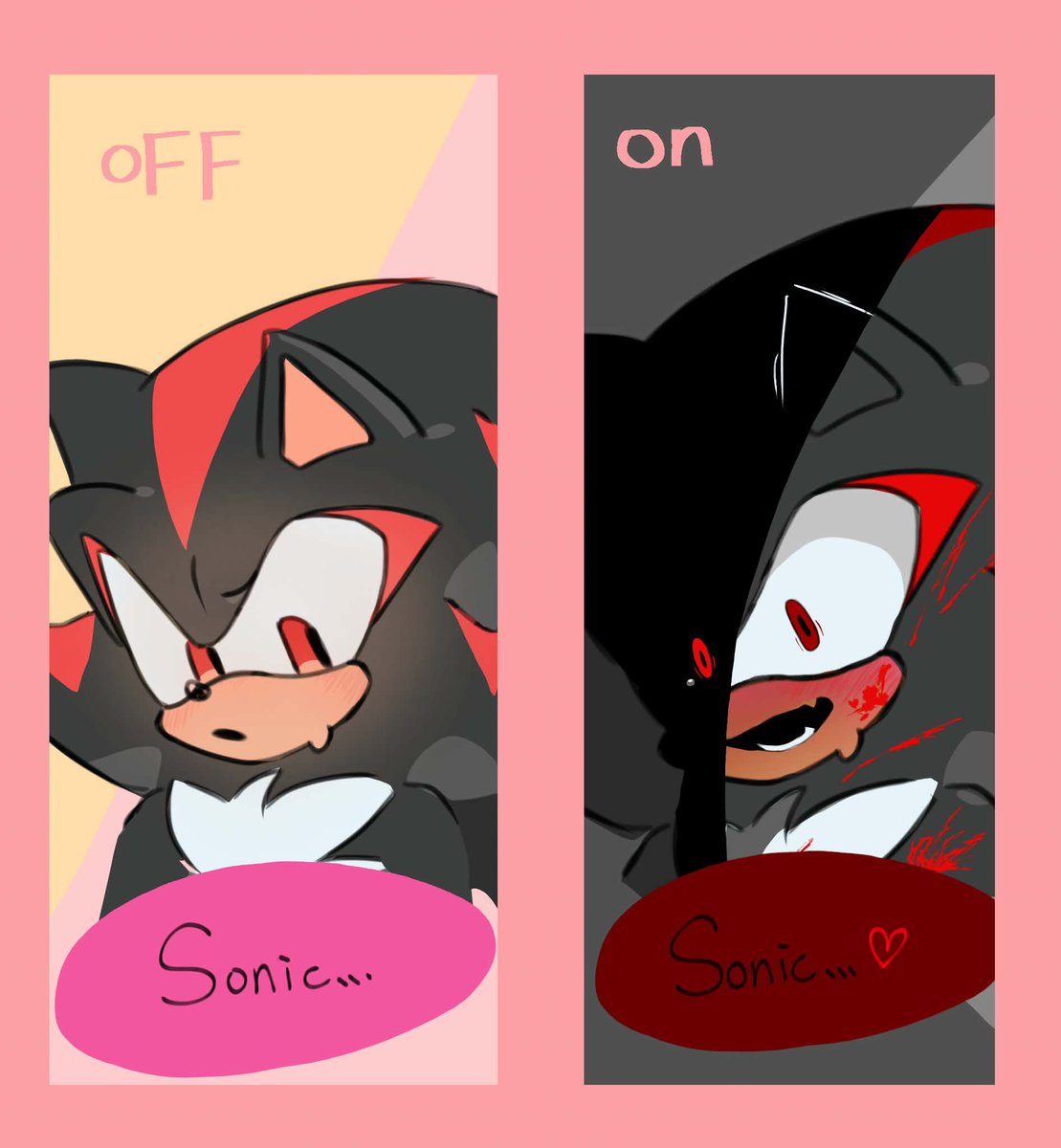 sondow0526's tweet photo. Someone's two faces (towards Sonic)＼(◎o◎)／#sonadowforever https://t.co/CH4tHAMd6A
