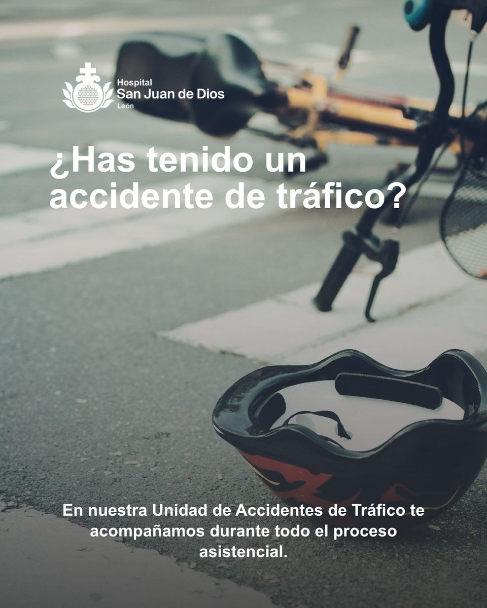 hsjdleon's tweet photo. ¿Has tenido un accidente de tráfico? 🚑

En nuestra Unidad de Accidentes de Tráfico te acompañamos durante todo el proceso asistencial: diagnóstico, rehabilitación y seguimiento médico.

La asistencia está cubierta por el seguro del vehículo, incluso sin seguro privado. https://t.co/OyVmfVo6XD