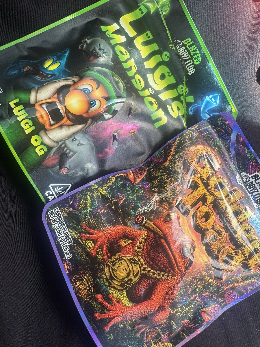 TopShelfPuffin's tweet photo. Luigi’s OG was dry, not potent and tastes like 💩. Should be sold as mids. The Toad isn’t the best but i’ve had much worse. Its funky and gassy with very little translation for $50 its priced accordingly. @BlazedBoyzClub https://t.co/ZPlKwevI0D