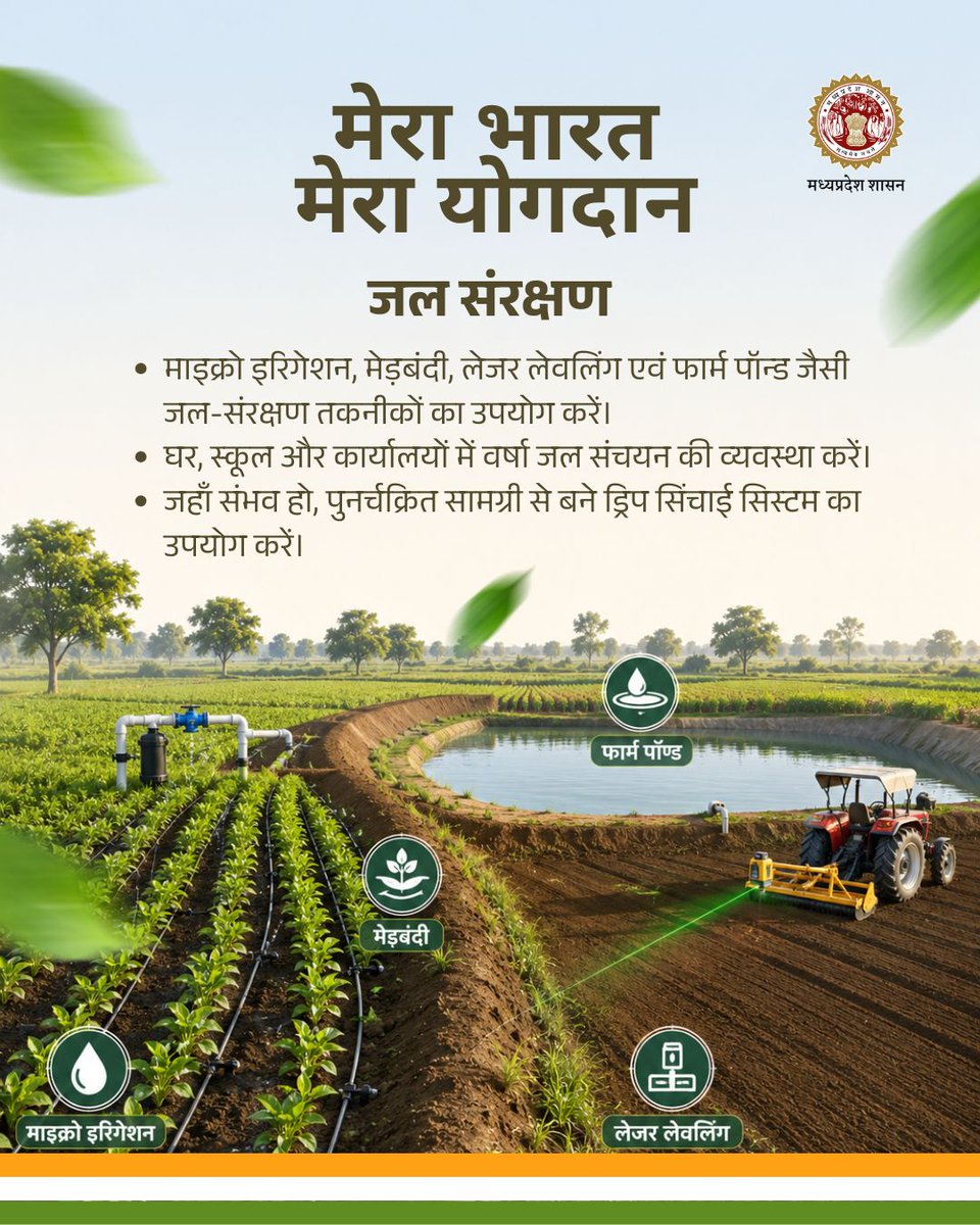 minmpwrd's tweet photo. मेरा भारत – मेरा योगदान💧
जल संरक्षण से समृद्ध किसान, सुरक्षित भविष्य।
माइक्रो इरिगेशन, वर्षा जल संचयन और आधुनिक तकनीकों को अपनाकर जल बचाएं, भविष्य संवारें।
#WaterConservation #MicroIrrigation #RainwaterHarvesting #SustainableFarming https://t.co/2pUlKRkOaP