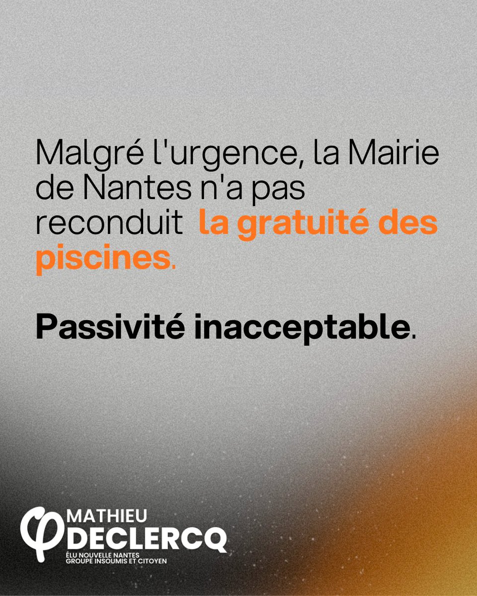 MathieuDNantes's tweet photo. Les vagues de chaleur se répètent, nos corps souffrent et les plus précaires brûlent dans les bouilloires thermiques : la justice sociale demande à ce qu'ils puissent accéder gratuitement aux piscines !
#canicule #Nantes https://t.co/zzZk9mw2vX