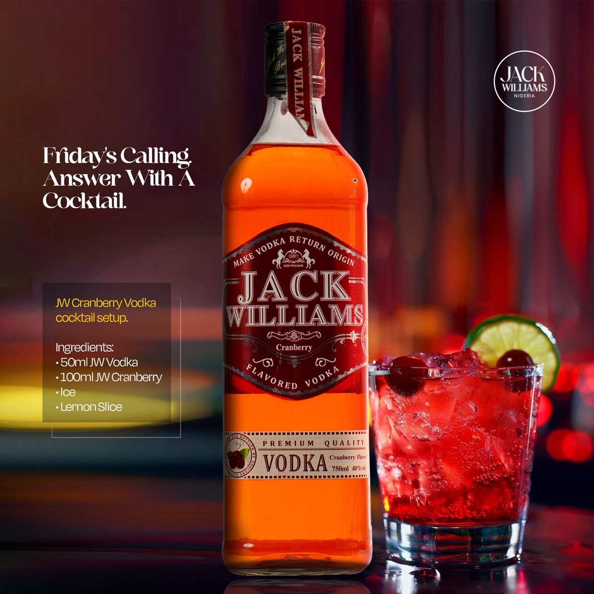jackwilliamsnig's tweet photo. Pour. Stir. Enjoy.

Simple.

Refreshing.

Weekend-approved.

Save this recipe for your next hangout.

#JWVodka #CocktailRecipe #TGIF #DrinkResponsibly #JackWilliams https://t.co/xCnUFZp2eF