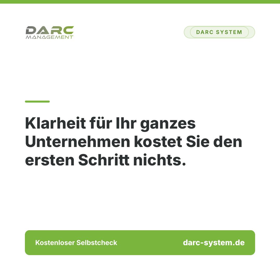 darcmgt's tweet photo. Klarheit für Ihr ganzes Unternehmen kostet den ersten Schritt nichts: 15 Fragen, fünf Minuten, ehrliches Ergebnis. Danach wissen Sie mehr über Ihren Betrieb als die meisten in Ihrer Branche. Fangen Sie heute an: https://t.co/OipezZRZhN #Unternehmer #Mittelstand https://t.co/kj5jsjcMVd