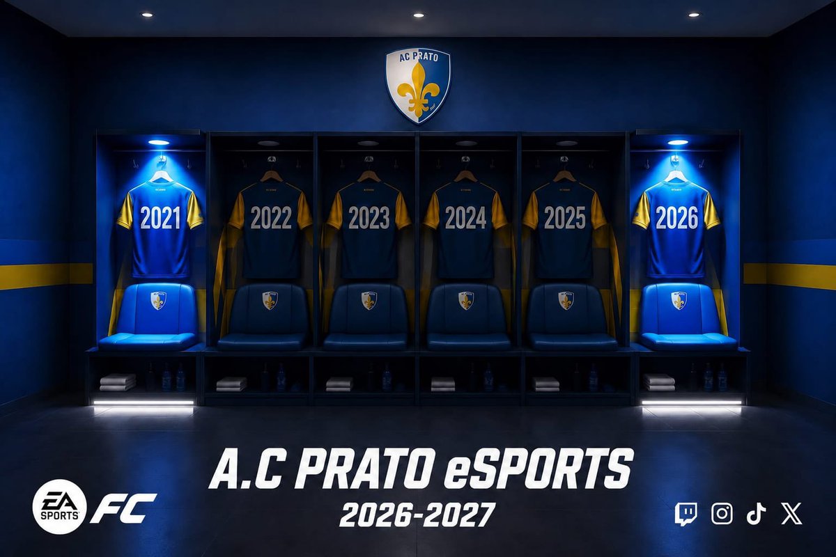 Vulcao_FC's tweet photo. A.C. Prato eSports 2026 ⚜️

Nuova gestione, nuova identità, stessa passione dal 2021.

Per info e provini contattaci ora. 📩 https://t.co/tiomNk2oBc
