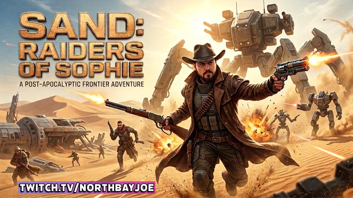Cemetery__Trees's tweet photo. Right now, @northbayjoe is playing #SandRaidersOfSophie on #TWITCH! Come join the fun. 💙
LINK: https://t.co/7aUNrQt0xP
#northbayjoe #TwitchStreamer #Cowboy #Cowboys #western #WarMachines #Explosions #PostApocalypic #PVP #Space #Mechs #Zombies #Dunes #Desert #Action #Survival #Raids #Fun #Excitement #MyFavoriteStreamer #fyp #fypシ゚ #fypシ゚viral