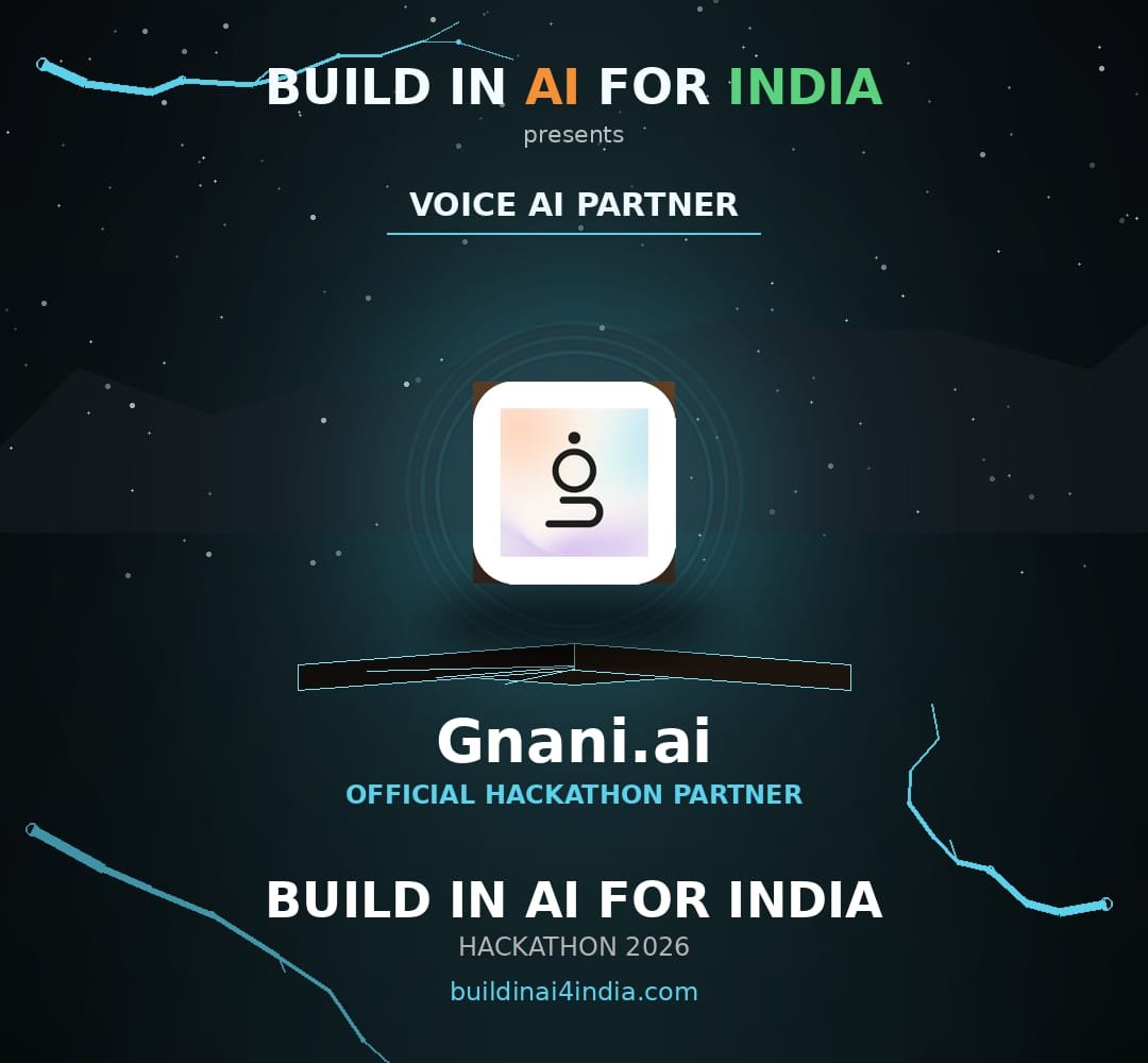 BUILDINAI4INDIA's tweet photo. Excited to welcome Gnani Ai as our Official Voice AI Partner for Build in AI for India! 🤝

Together, we’re empowering builders to create intelligent voice-first AI experiences for India. 🇮🇳🚀

@gnaniai

#BuildInAIForIndia #GnaniAI #VoiceAI
#AI #Hackathon https://t.co/emuRcBc4FL