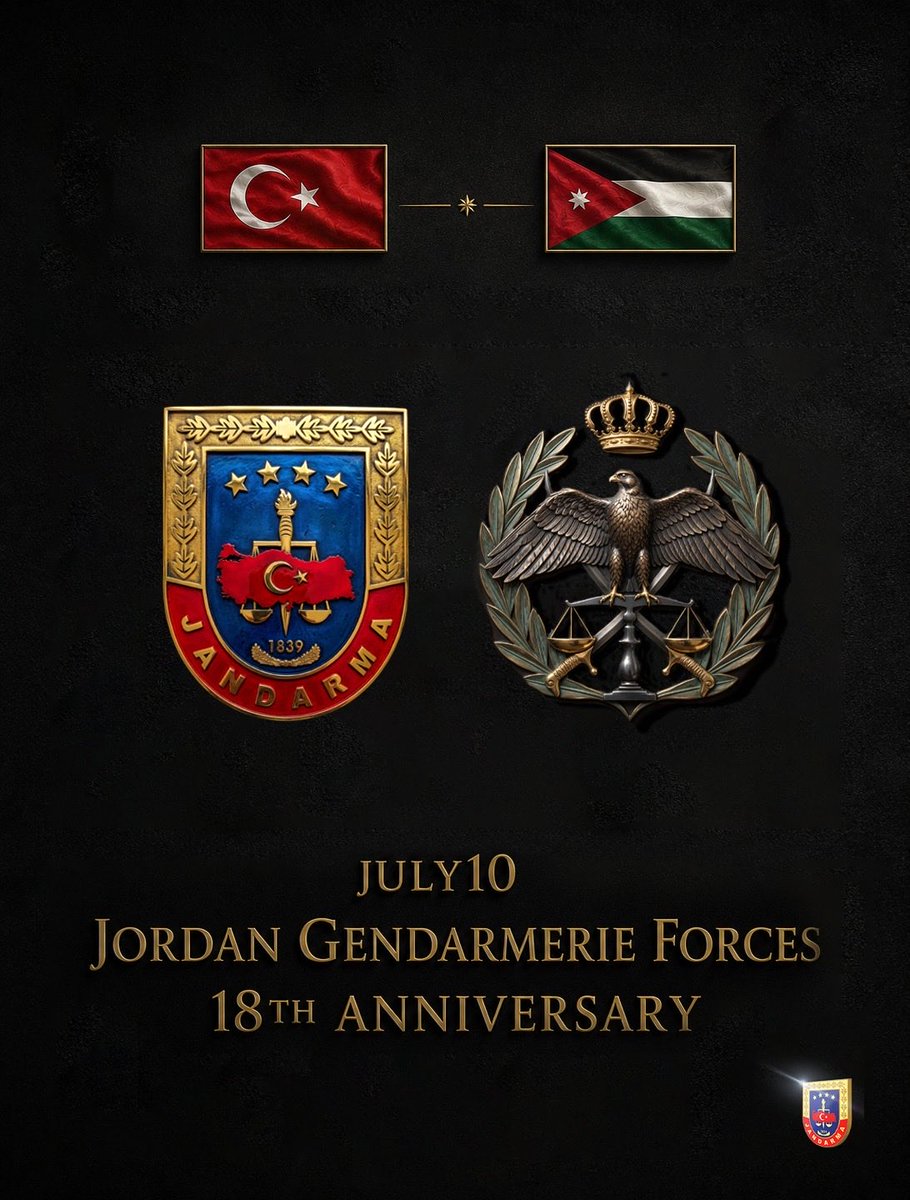 jandarma's tweet photo. Ürdün Jandarma Kuvvetleri’nin 18’inci kuruluş yıl dönümü kutlu olsun.🇹🇷🇯🇴

We congratulate the Jordanian Gendarmerie Forces on their 18th Anniversary.🇹🇷🇯🇴 https://t.co/mAyuAgweAX
