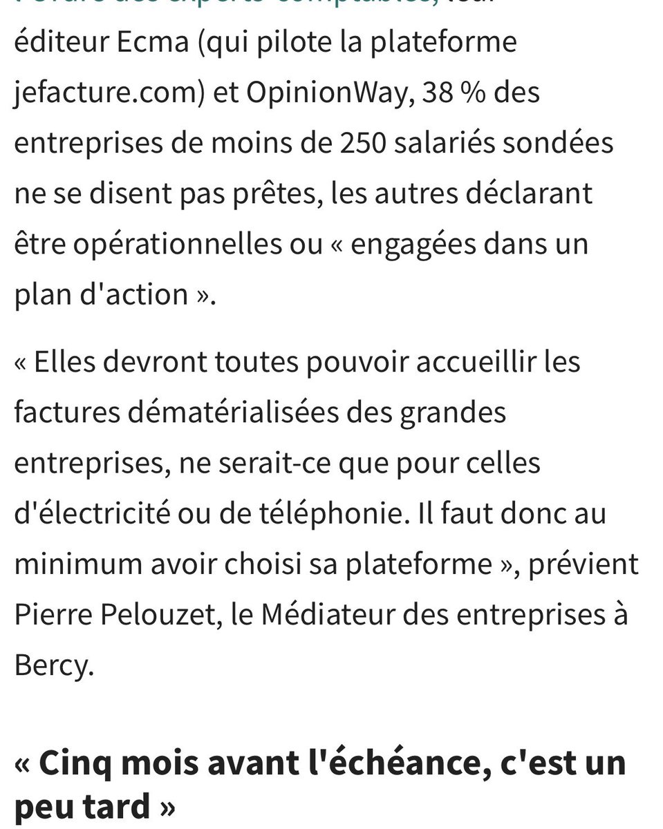 PPelouzet's tweet photo. Facturation électronique : un point complet de @MaKindermans  ds @LesEchos
J’y rappelle que ce sera un « plus » contre les retards de paiements mais que certaines actions sont à faire (choix de la plateforme) avant le 1er sept ! 

https://t.co/sAwL3Jy7H5 https://t.co/UOnbL4hqZm
