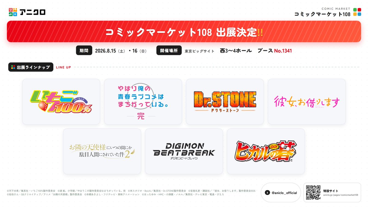 🎪#アニクロ コミックマーケット特設サイトOPEN