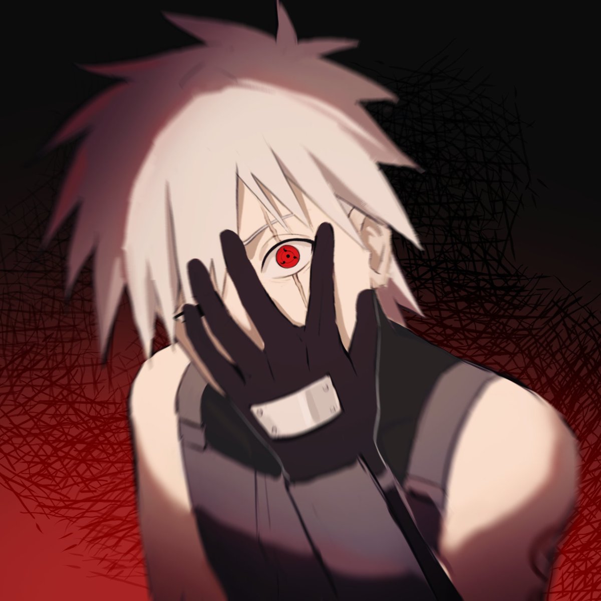 harlya915's tweet photo. 小猫想用这只眼睛吓你一跳
#kakashi #カカシ https://t.co/hyuIMgbCwa