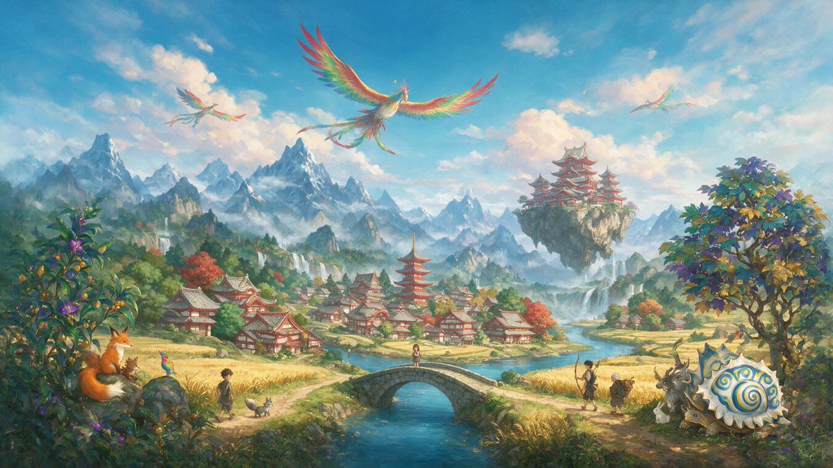 Whimsical Phoenix Mountain Kingdom