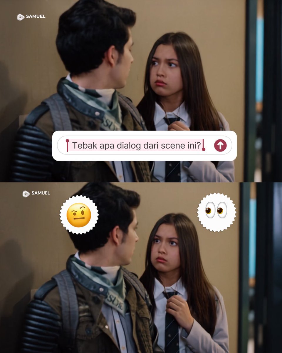 MDEntertainment's tweet photo. Games sambilan nunggu jam 6! YUK MAIN TEBAK-TEBAKAN DIALOG๐ซต๐ป๐คญ
๐ฌ: WeTV Original Samuel
๐: Tayang Setiap Jumat - Sabtu pukul 18.00 WIB | VIP 2 bagian lebih awal
๐: https://t.co/kS38V42mXw
#WeTVOriginal #SamuelTheSeries #FadiAlaydrus #SaskiaChadwick #MDEntertainment https://t.co/cGTrBLqwh2