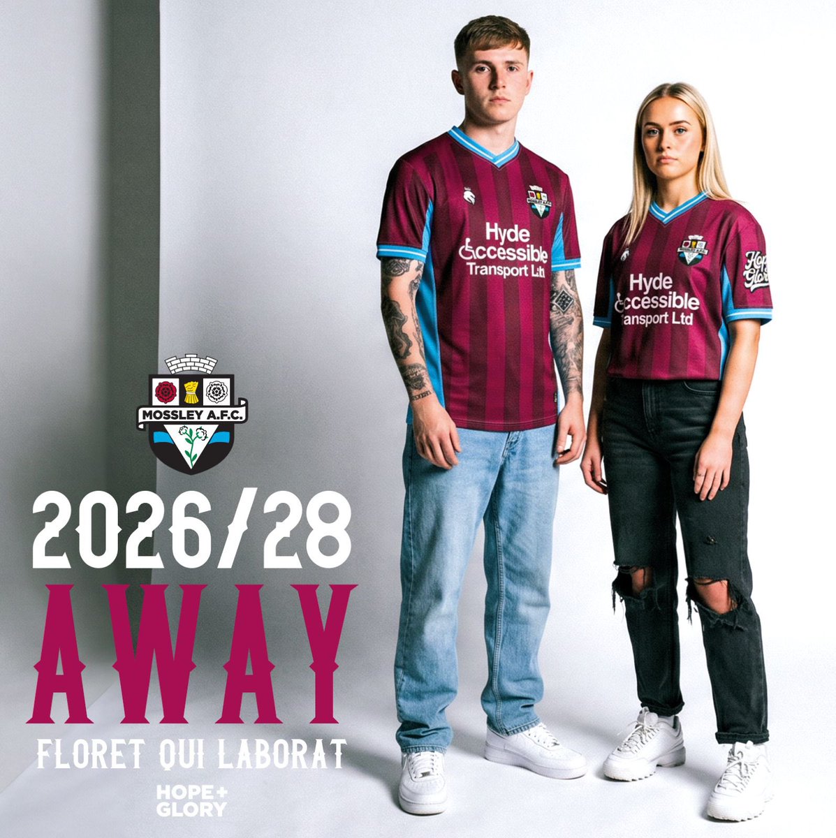 MossleyAFC's tweet photo. 𝙃𝙚 𝙤𝙧 𝙨𝙝𝙚 𝙬𝙝𝙤 𝙡𝙖𝙗𝙤𝙪𝙧𝙨, 𝙥𝙧𝙤𝙨𝙥𝙚𝙧𝙨

Introducing our new 2026/28 Away Shirt by @hgsportswear 

Available tomorrow from our Club Shop at Seel Park.

⚪️⚫️ https://t.co/K9NLyBql35