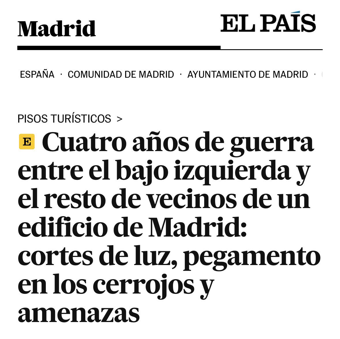 PSOEMadridAyto's tweet photo. Cuatro años de denuncias. Dos órdenes de cese. Una multa. Y el piso turístico ilegal sigue funcionando mientras los vecinos soportan amenazas, cortes de luz, destrozos y miedo en su propia casa.

¿De qué sirve sacar pecho contra los pisos turísticos ilegales si, cuando llega la hora de hacer cumplir la ley, el Ayuntamiento no actúa con eficacia? La propaganda no protege a los vecinos; hacer cumplir las resoluciones, sí.

La peor ocupación es la de una Administración que abandona a quienes cumplen las normas.

📰 https://t.co/EpeuwoEGvN