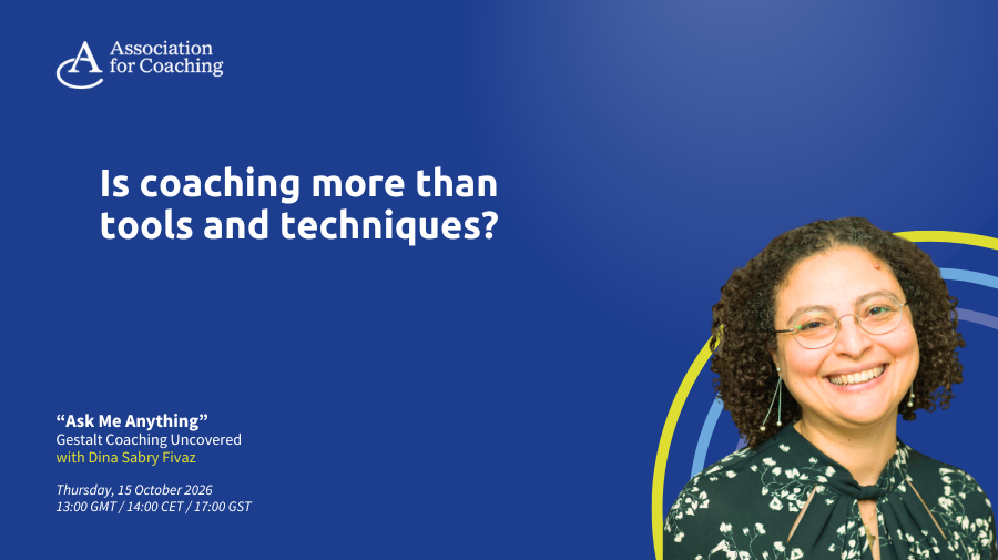 TheACglobal's tweet photo. Join Dina Sabry Fivaz to explore Gestalt coaching, awareness, and relational practice in this interactive 𝗚𝗲𝘀𝘁𝗮𝗹𝘁 𝗖𝗼𝗮𝗰𝗵𝗶𝗻𝗴 𝗨𝗻𝗰𝗼𝘃𝗲𝗿𝗲𝗱 “𝗔𝘀𝗸 𝗠𝗲 𝗔𝗻𝘆𝘁𝗵𝗶𝗻𝗴” 𝘀𝗲𝘀𝘀𝗶𝗼𝗻. 

🔗https://t.co/R91Xwla8tY

#ACGlobal #GestaltCoaching #CoachingDevelopment https://t.co/1dooHJzSlX