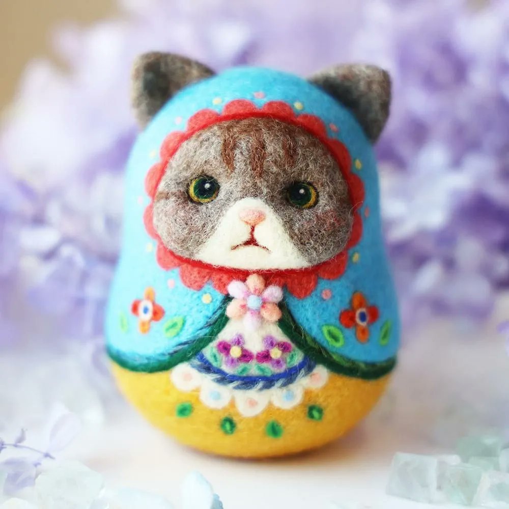 中古品【市松模様の猫♡すずめ＆カラス】セット♡猫♡福猫♡鳥♡鬼滅の刃風♡