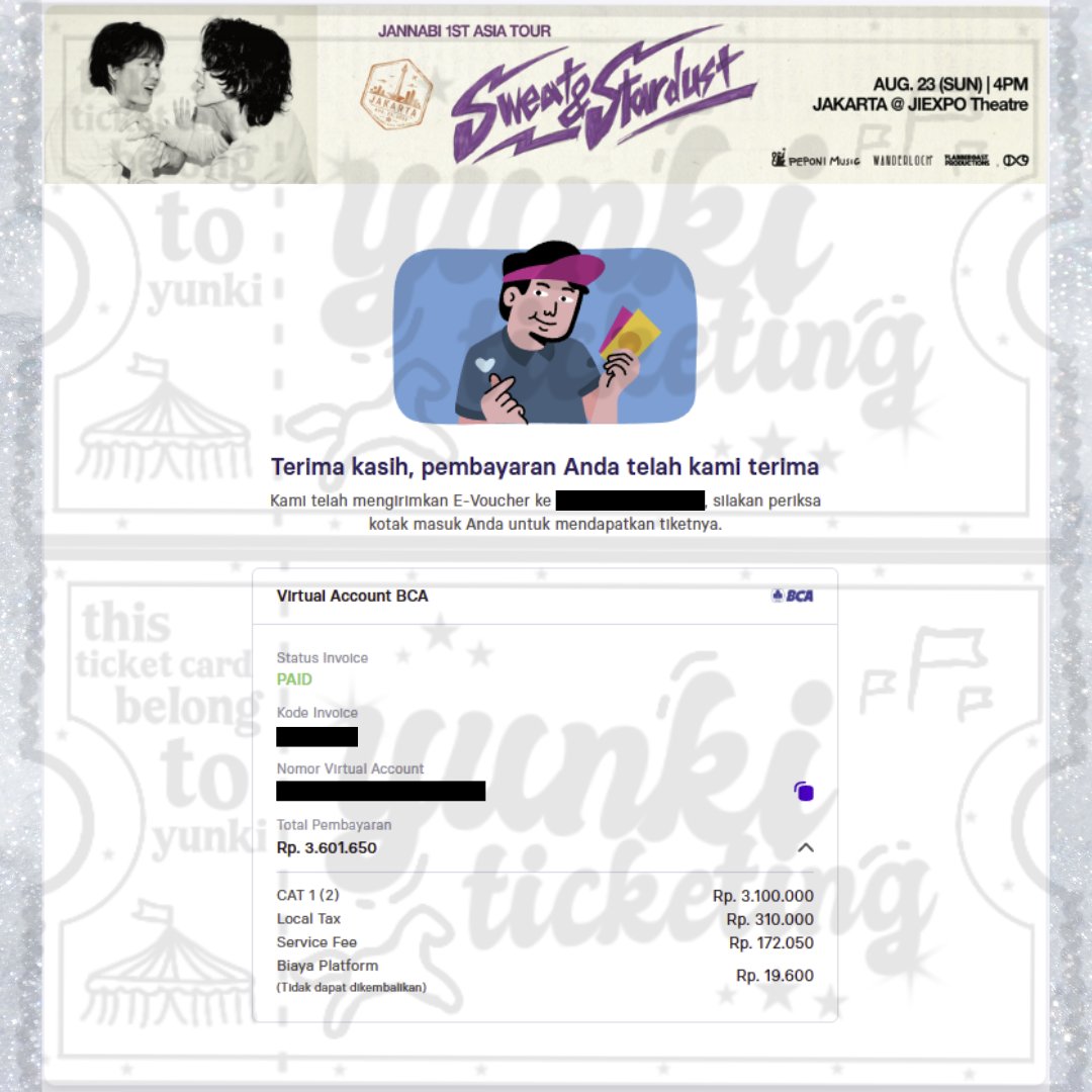 yunkiticketing2's tweet photo. PROOF 10/07/2026

JANNABI 1st Asia Tour : Sweat &amp; Stardust in Jakarta
CAT 1 - 2 TIX

#ticketingbyyunki https://t.co/Zc074MHK0K