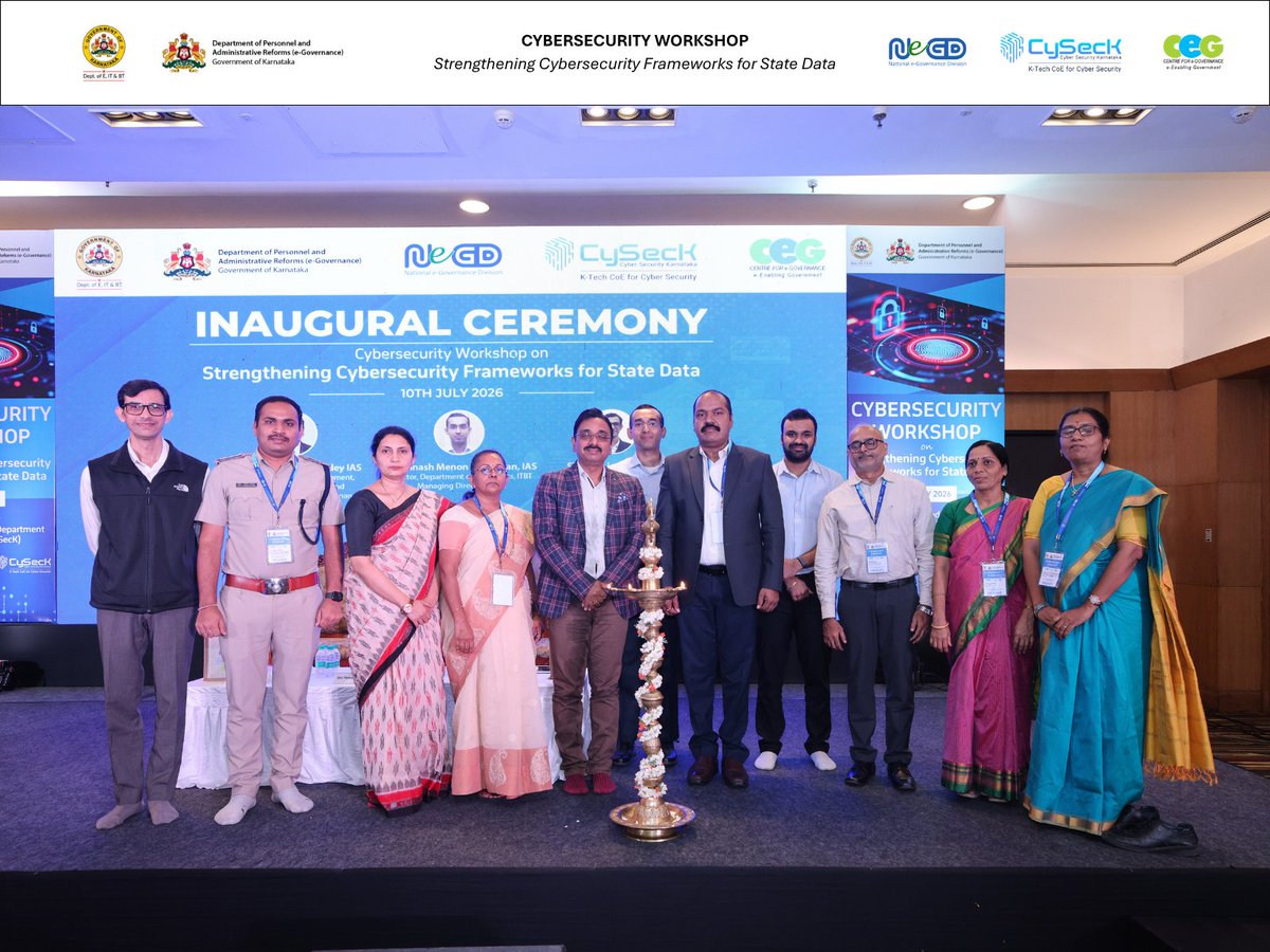 CySecKCoE's tweet photo. A collaborative step towards a more secure, cyber-resilient Karnataka!
Proud to host 70+ senior officials from 20+ departments at today's Cybersecurity Workshop on Strengthening Cybersecurity Frameworks for State Data.
#CyberSecurity #Karnataka #CySecK #CeG https://t.co/2gnlc2lDqa