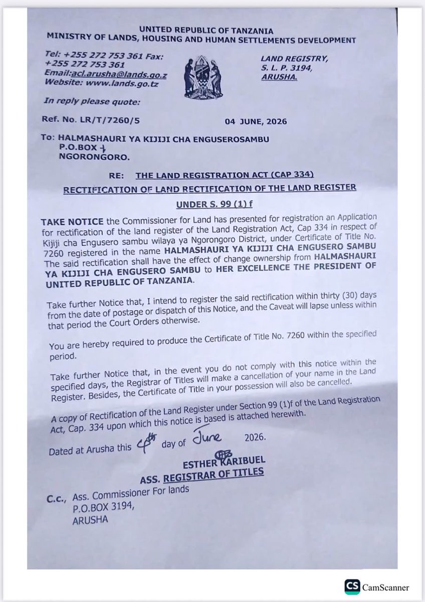 Advocate_Jebra's tweet photo. Ni mwendo wa kupora maeneo tu!

Rais alimega eneo la vijijini na kuhamishia mbugani, hiyo haijatosha;

Sasa anataka kuchukua ardhi ya vijiji vya wamasai kabisa;

1. Bila Kusikiliza wanakijiji
2. Bila Kutoa sababu
3. Bila kufuata utaratibu

Hawa watu kutosheka huwa hawawezi? https://t.co/cofec2P9TQ