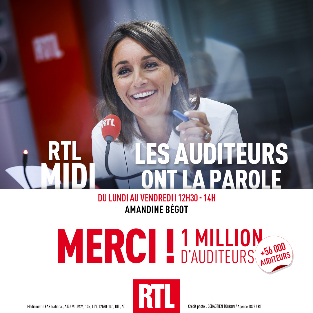 RTL_presse's tweet photo. 🎙🔴 #AudiencesRadio MERCI !
📰 #RTLMidi et #LAOLP avec @amandine_begot rassemblent 1 million d’auditeurs chaque midi !
📈 +56 000 auditeurs
#Radio #Médiamétrie https://t.co/PrsCGGikY5