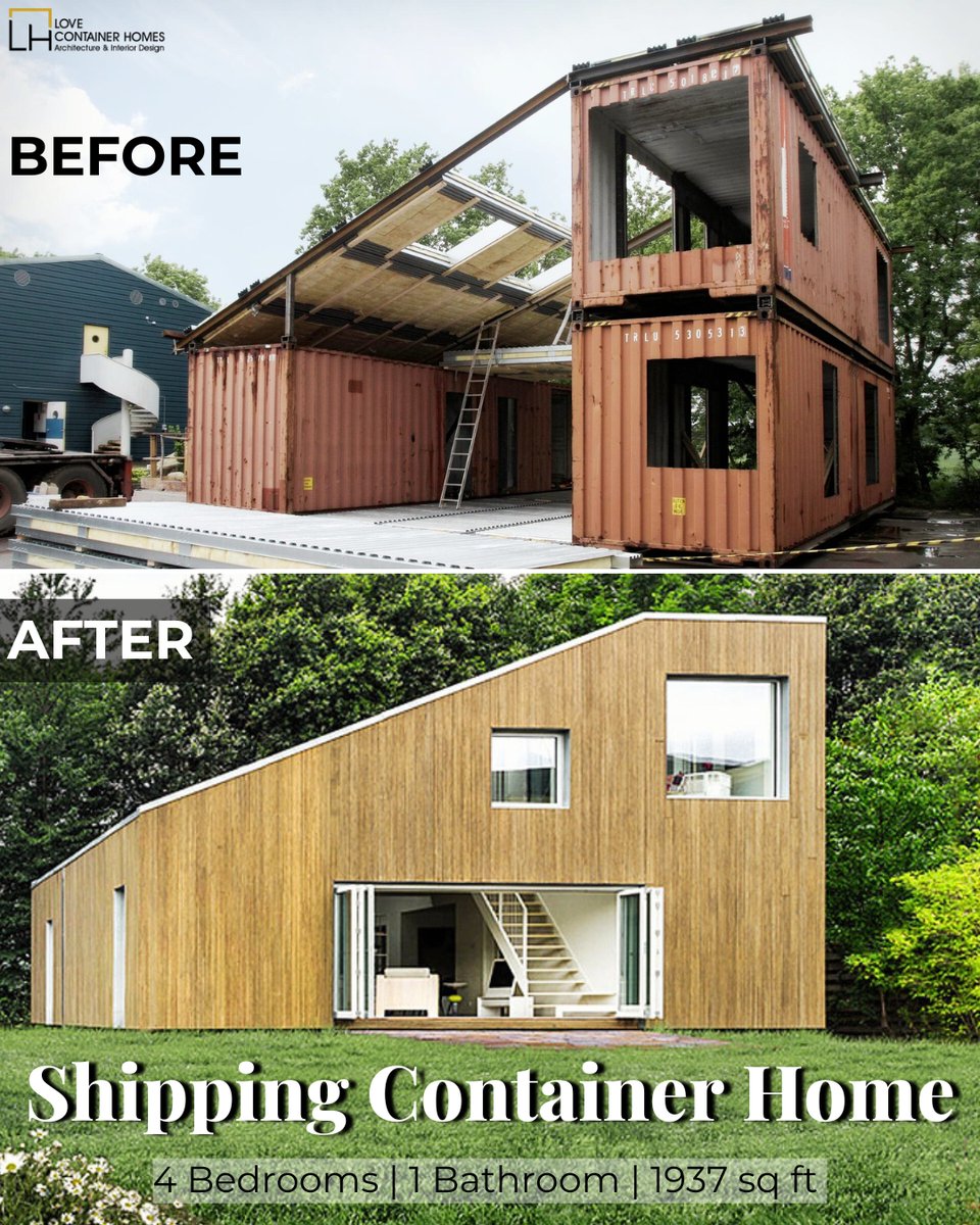 LCH_studios's tweet photo. Would you live in a house built out of shipping containers? Rate this one on a scale of 0-10.  Visit us at https://t.co/SobH6KjDLD for container house plans and designs.
#architecture #shippingcontainer #containerhome #containerhouse #house #prefab https://t.co/XvfhFMstEs