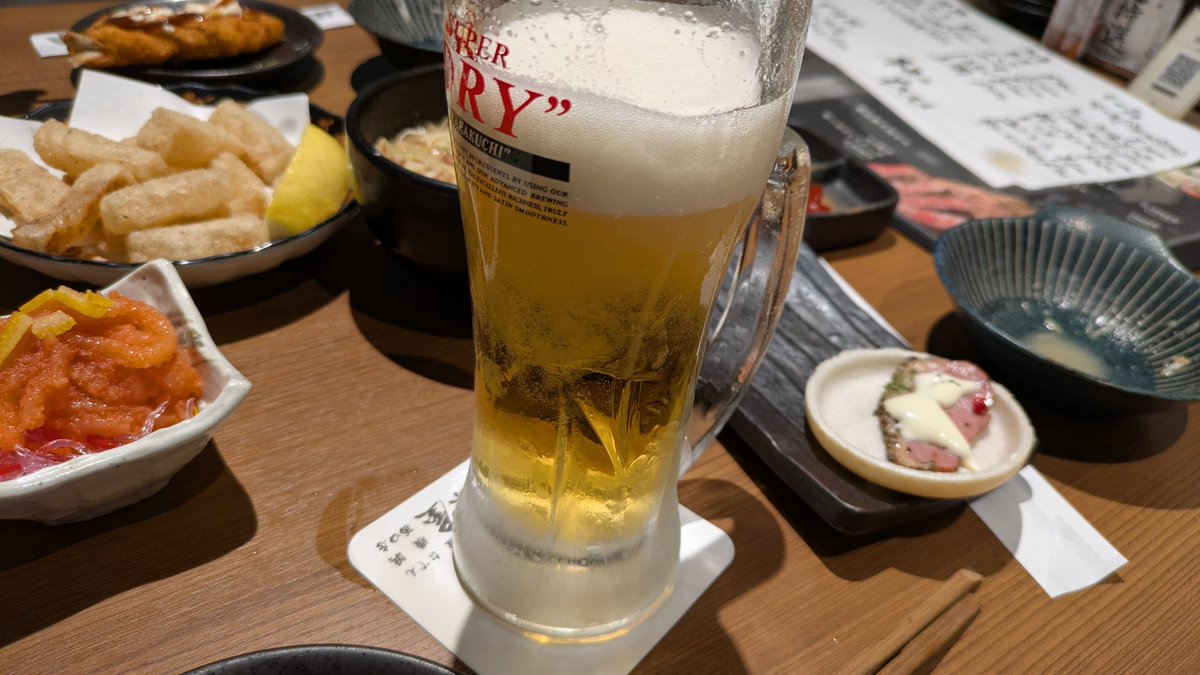 Showe_Thun's tweet photo. 生中3杯、ハイボール2杯、米焼酎1杯
1次会はこんなもんか🍻 https://t.co/TUcvSYxaId