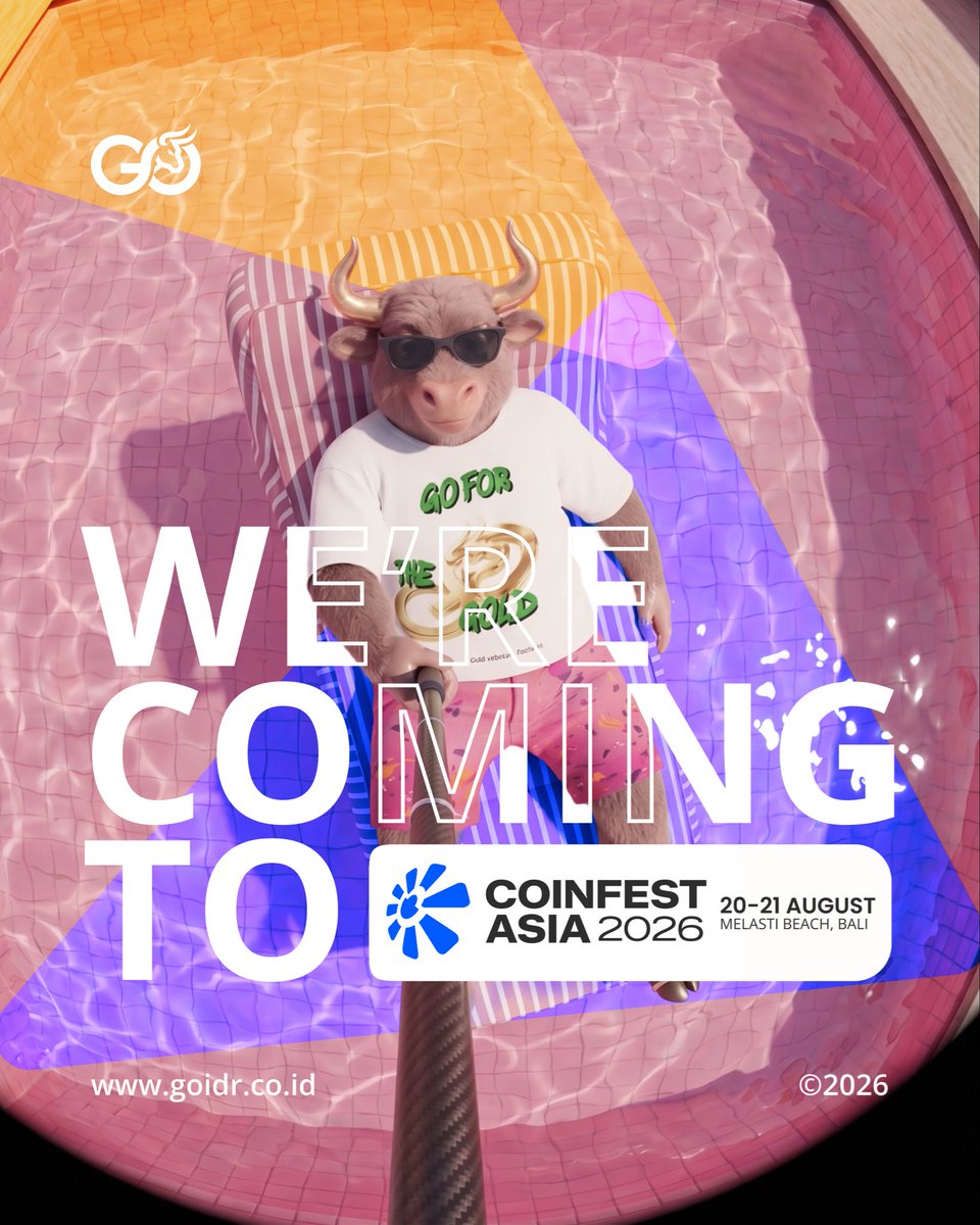 GOIDRofficial's tweet photo. YES GOIDR coming to Coinfest 2026. Stay tuned for more announcement! 😎

#goidr #coinfest #coinfestasia2026 #rwa #bali https://t.co/BsCQtGF6ve
