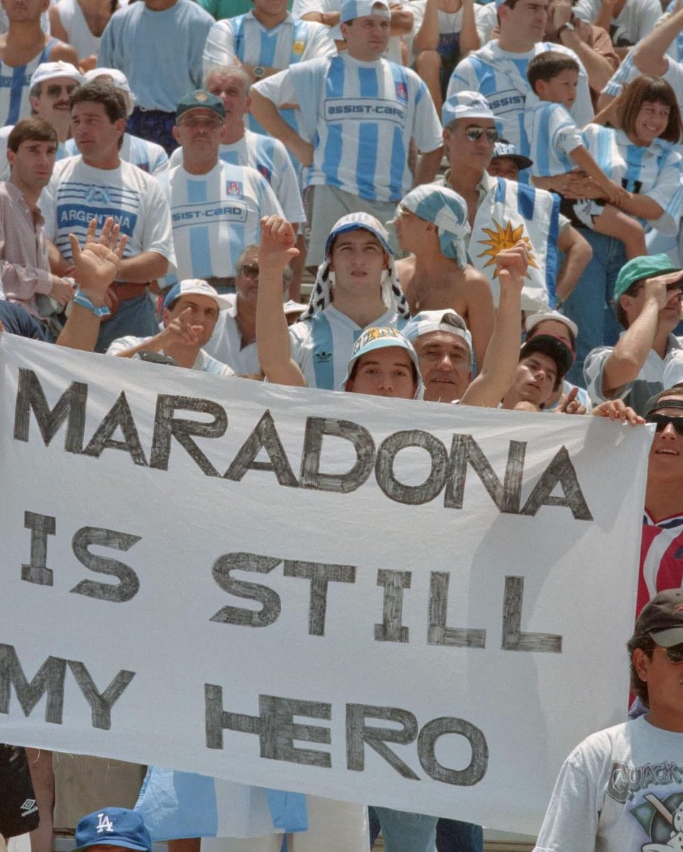 90sfootball's tweet photo. "Maradona is still my hero" 🇦🇷 https://t.co/tiyfrZFQ4x