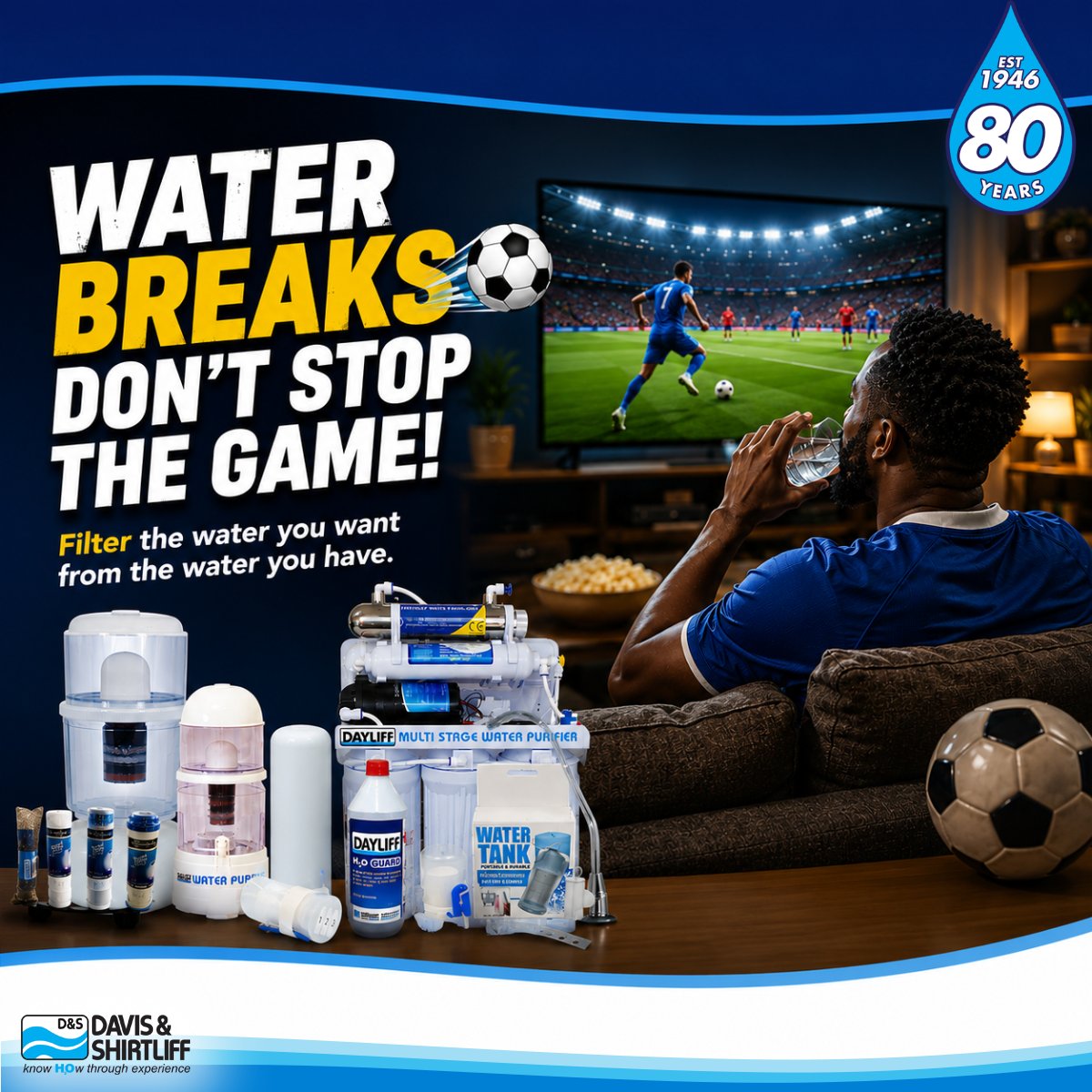 DavisShirtliff's tweet photo. The action doesn't stop, and neither should your refreshment.
Turn the water you have into fresh, great-tasting drinking water with the Dayliff Domestic Water Filters & Treatment Chemicals range.
Shop: https://t.co/KE8pW45beP
#Weare80 #Dayliff #FreshDrinkingWater https://t.co/mVU2rvpKnT