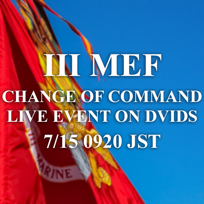 IIIMEF's tweet photo. Watch the III Marine Expeditionary Force Change of Command live at the link listed below. U.S. Marine Corps Lt. Gen. Bejamin Watson, the oncoming commanding general of III MEF, will take command from Lt. Gen. Roger Turner in Okinawa, Japan on July 15, 2026. https://t.co/jEFpCbEfwI